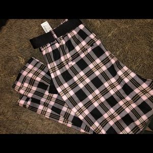 Bershka pink plaid trousers women
